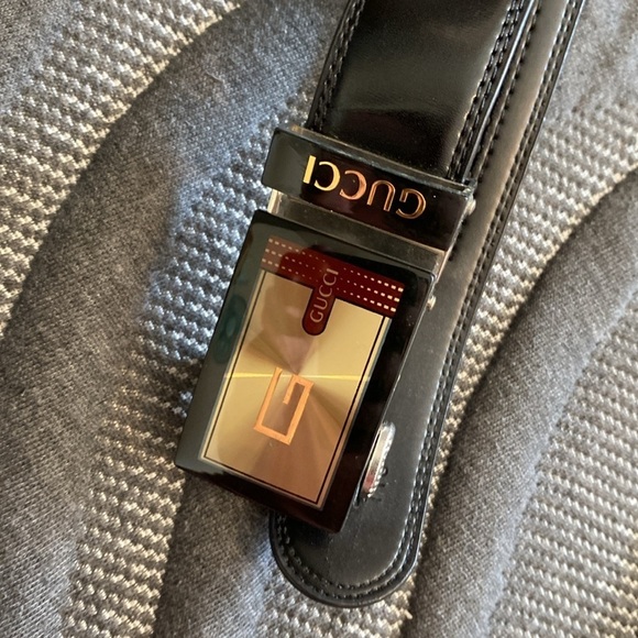 GUCCI RARE black handsome clipping belt 46/115 - Picture 8 of 10